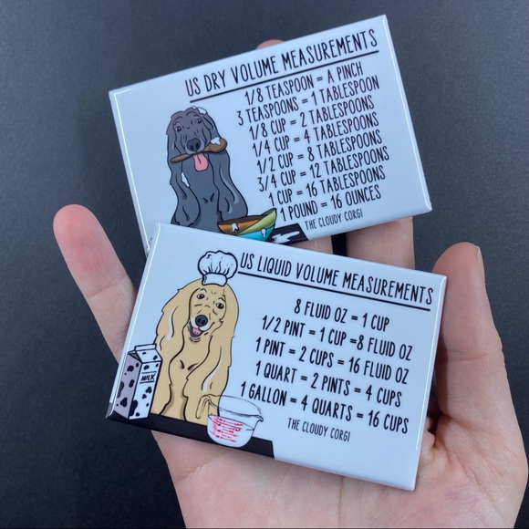 Afghan Hound Dog Measuring Chart Magnet Set Kitchen Cooking Baking Guide - Picture 2 of 4